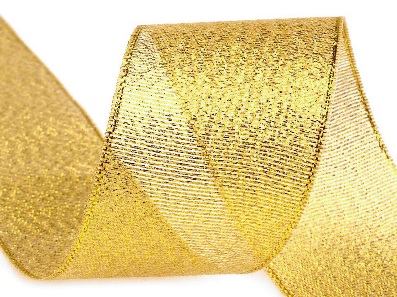 Zlatá lurexová stuha 38 mm
