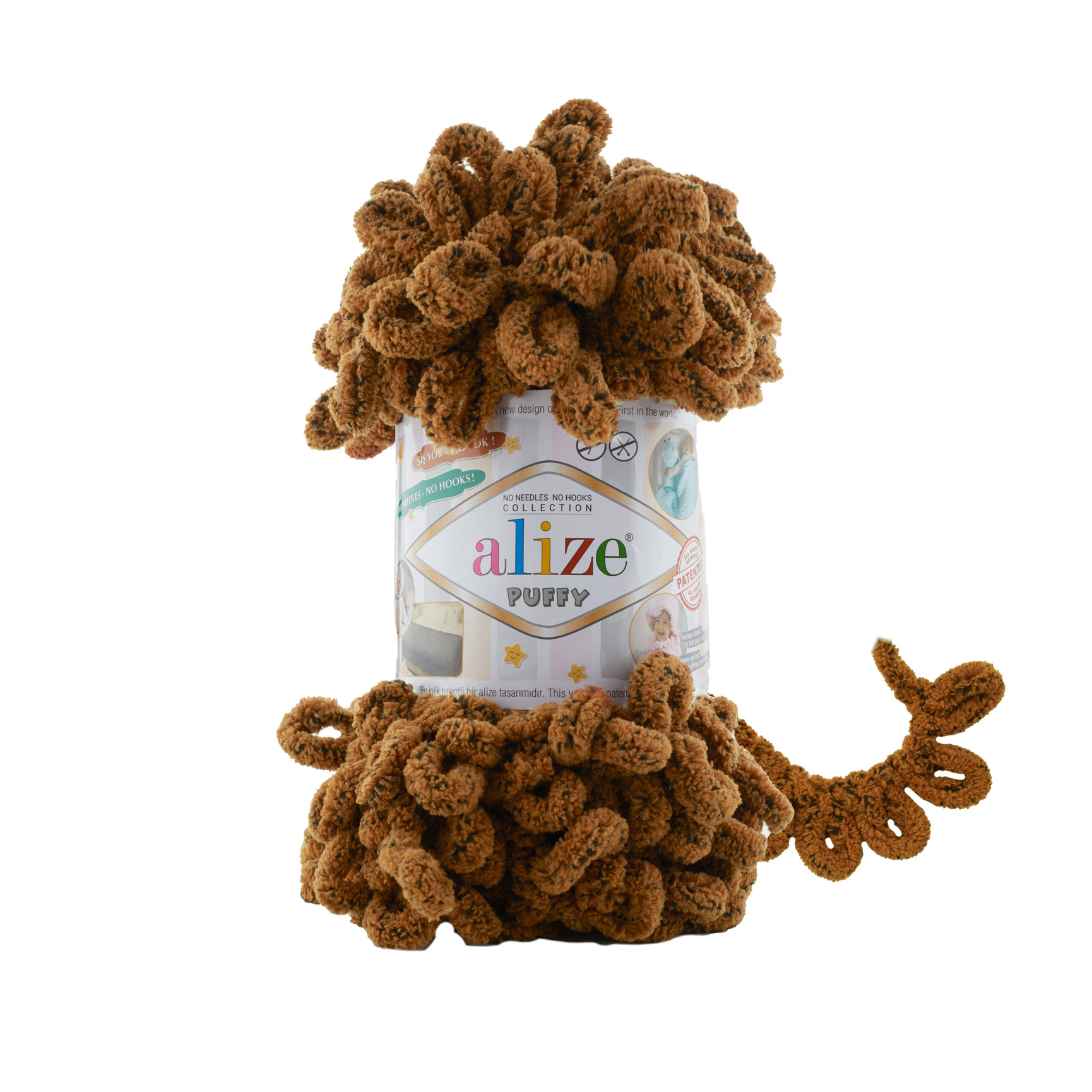 Alize Puffy 718 tmavá hnedo čierna
